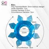 Dimensions: 1cm inner diameter spiked silicone cock ring with dotted texture